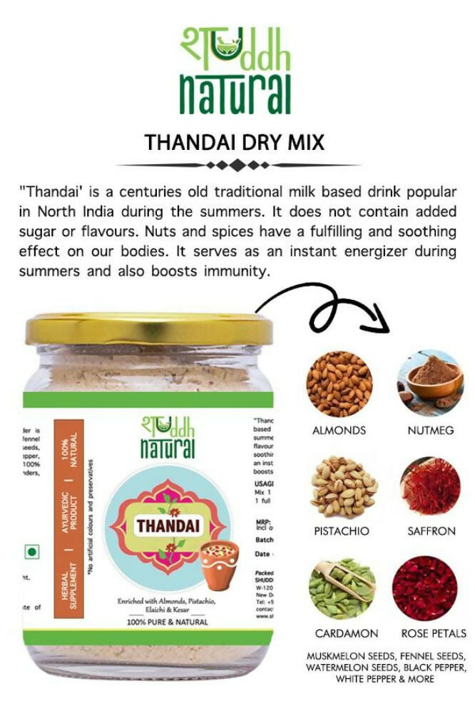 Shuddh Natural Ubtan Based Herbal Gulal, Ayurvedic Thandai Powder, Kashmiri Kahwa, Natural Honey | Holi Gift Hamper