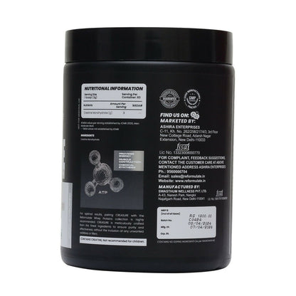 Reformulate Creasure I Creatine Monohydrate I Boost Immune System 3G Of Pure Creatine Nutraceutical - Unflavoured