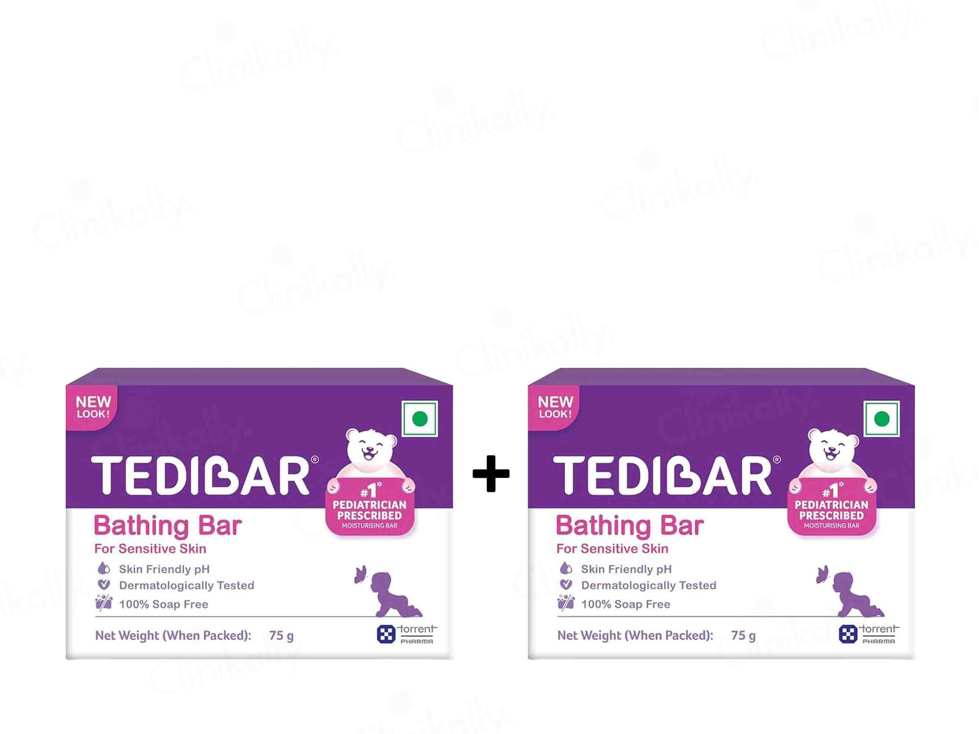 Two TediBar bathing bar packages on a white background