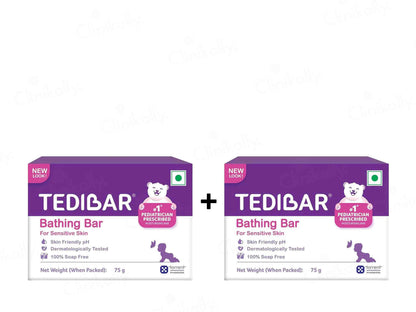 Two TediBar bathing bar packages on a white background