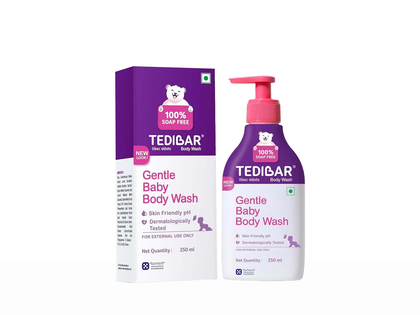 Tedidar Gentle Baby Body Wash with packaging on a white background