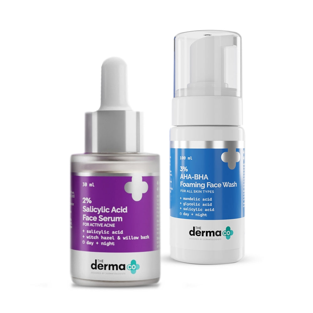 Two skincare products from derma co on a white background