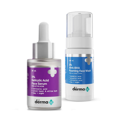 Two skincare products from derma co on a white background