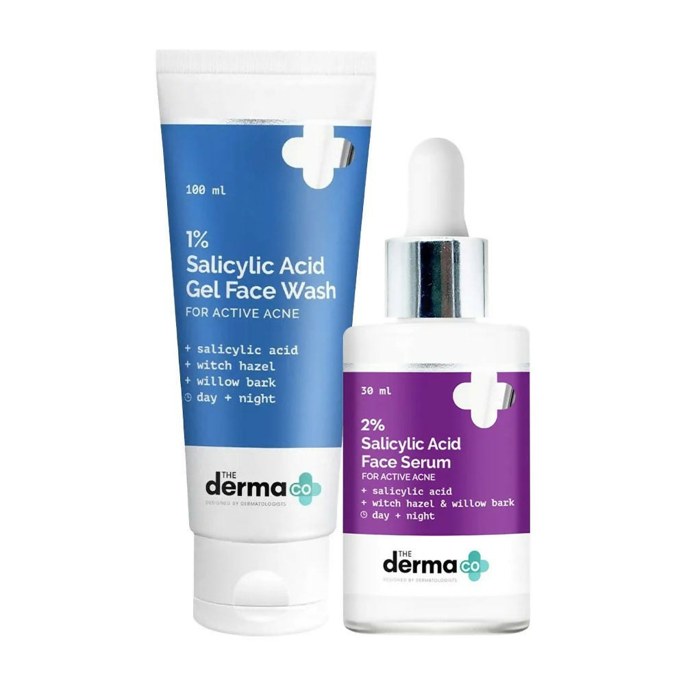 Two skincare products from derma co on a white background
