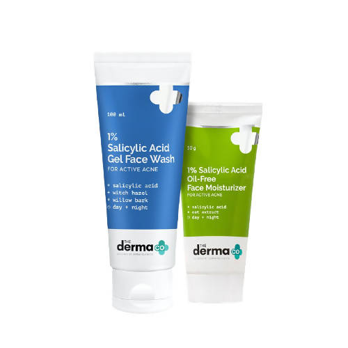 Two tubes of derma co skincare products on a white background