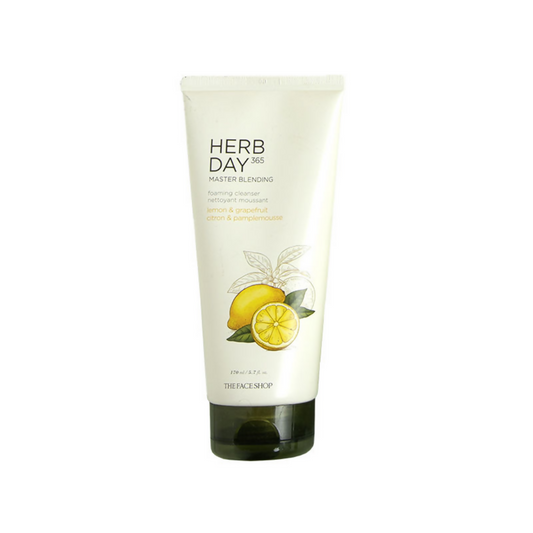 Tube of Herb Day cream with lemon illustration on a white background