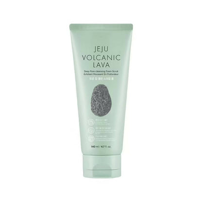 Jeju Volcanic Lava deep pore cleansing foam scrub tube on a white background