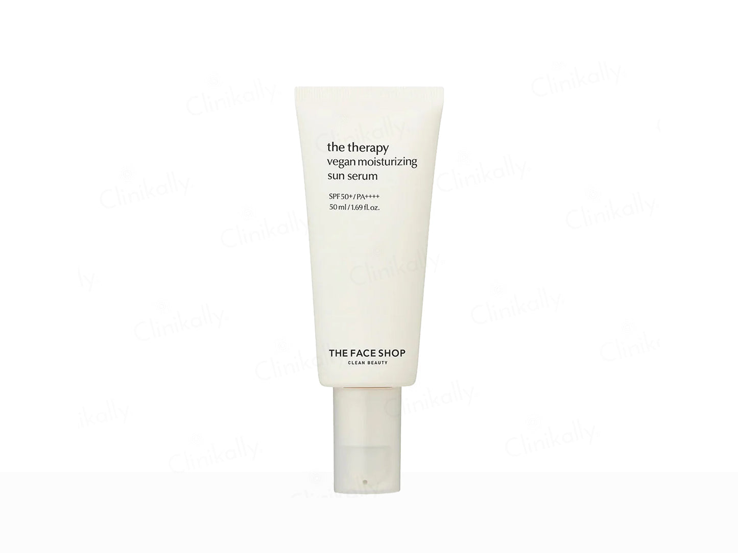 Tube of 'the therapy vegan moisturizing cream' by The Face Shop on a white background