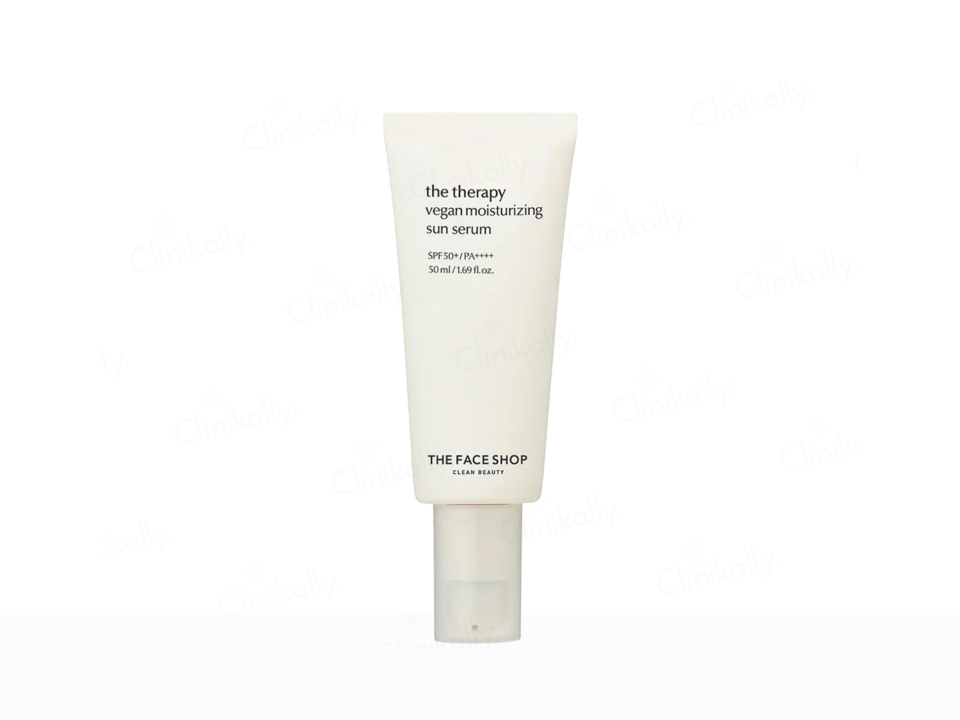 Tube of 'the therapy vegan moisturizing cream' by The Face Shop on a white background
