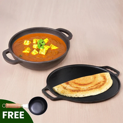 Dish of curry with tofu and a flatbread on a beige background