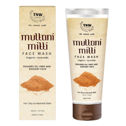 Multani Mitti Face Wash packaging with tube and box on a white background