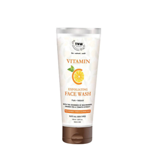 Tube of TNW Vitamin Exfoliating Face Wash on a white background