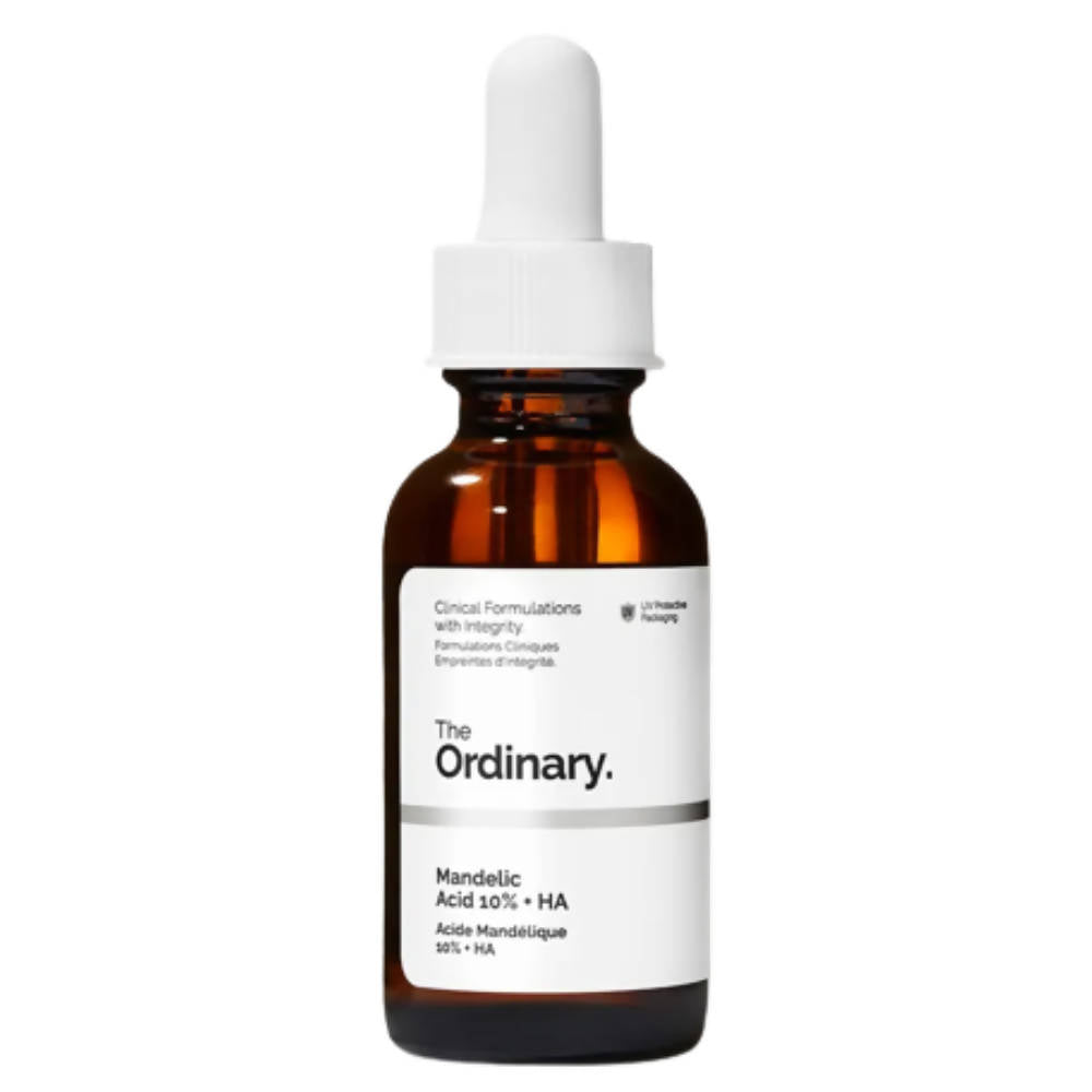 The Ordinary skincare serum bottle with dropper on a white background