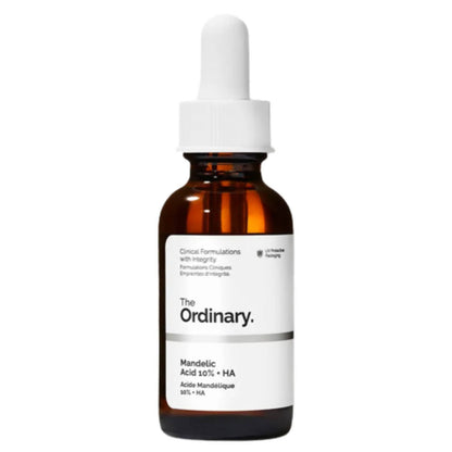 The Ordinary skincare serum bottle with dropper on a white background