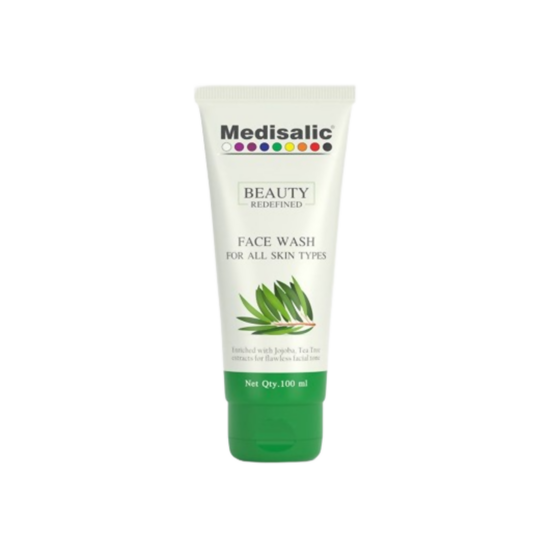Medisalic face wash tube on a white background