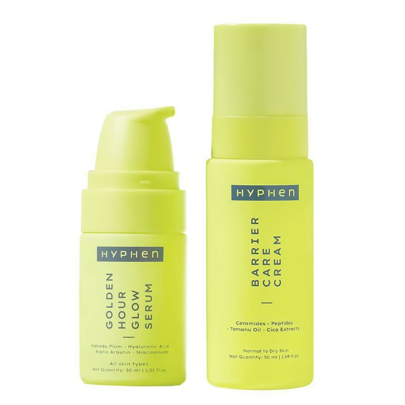 Hyphen By Kriti Sanon Daily Night Care Routine for Normal to Dry Skin with Face Serum & Barrier Care Cream