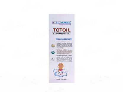 SCOTDERMA TOTOIL baby massage oil packaging on a white background