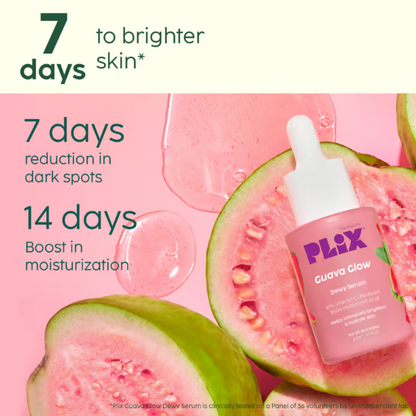 PLIX The Plant Fix Guava Glow Regime With Cleanser With 10% Vitamin C Serum & Invisible Sunscreen