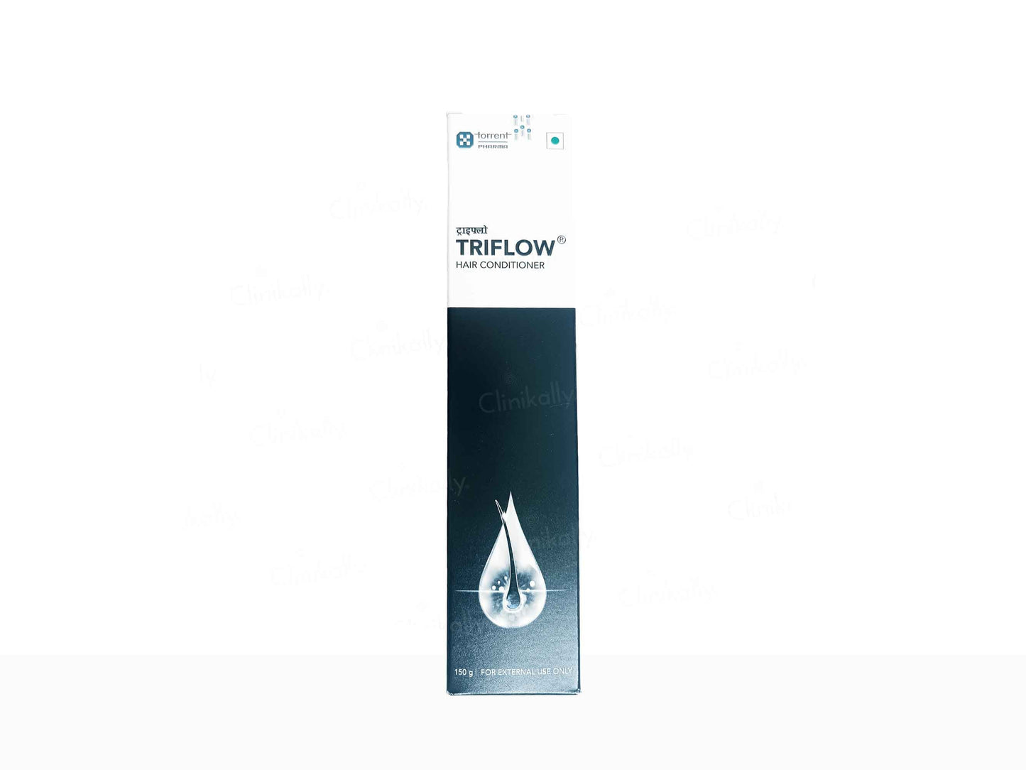 Triflow hair conditioner packaging on a white background