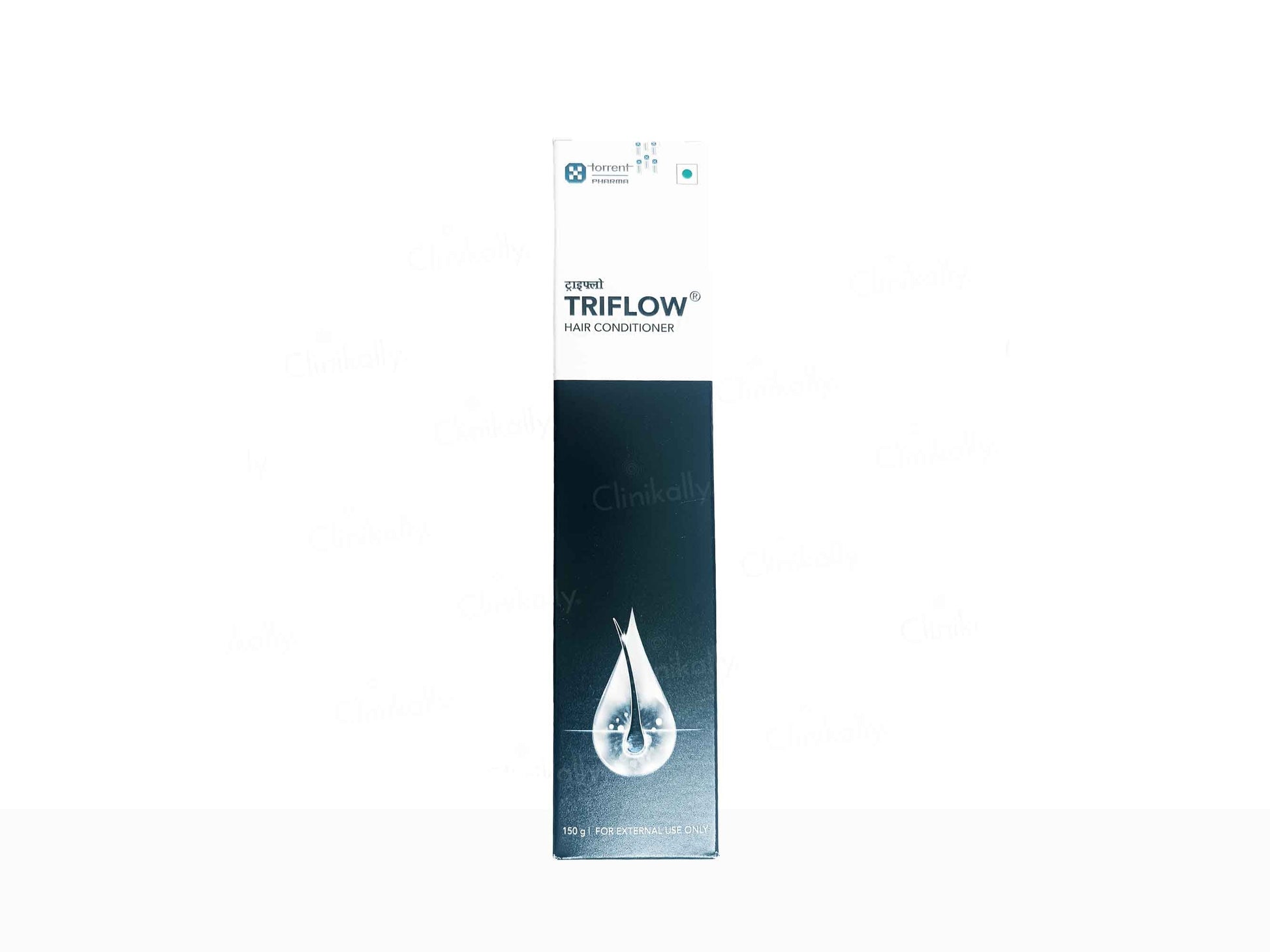 Triflow hair conditioner packaging on a white background