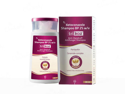 Ketoconazole shampoo bottle and packaging on a white background