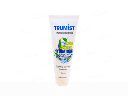 Trumist moisturizing lotion tube on a white background