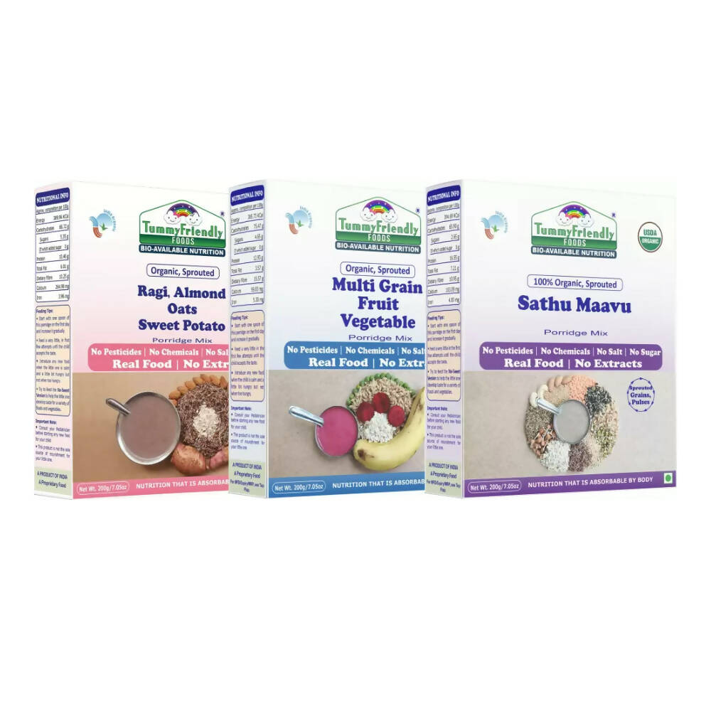 Three boxes of Tommyfriendly food products on a white background