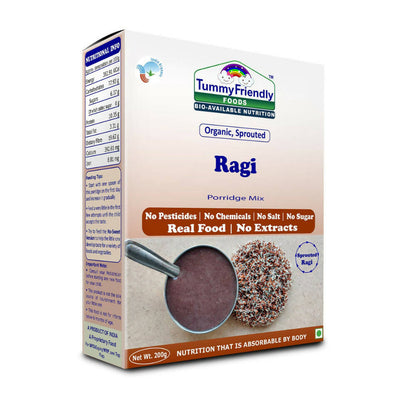 Tummy Friendly Foods Ragi Porridge Mix packaging on a white background