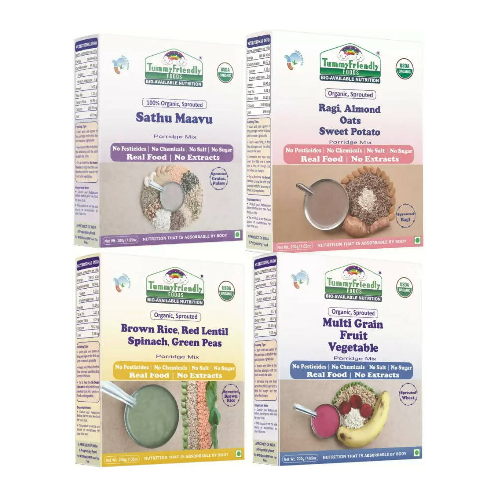 Four boxes of Templyfriendly organic food products on a white background