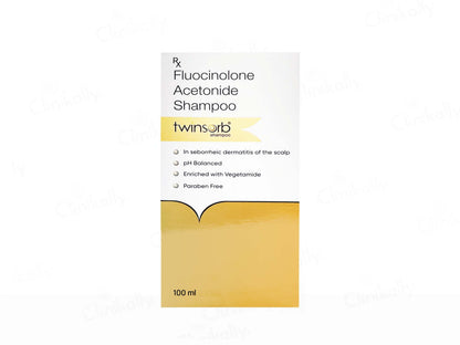 Fluocinolone Acetonide Shampoo packaging with 'twinsorb' branding on a white background