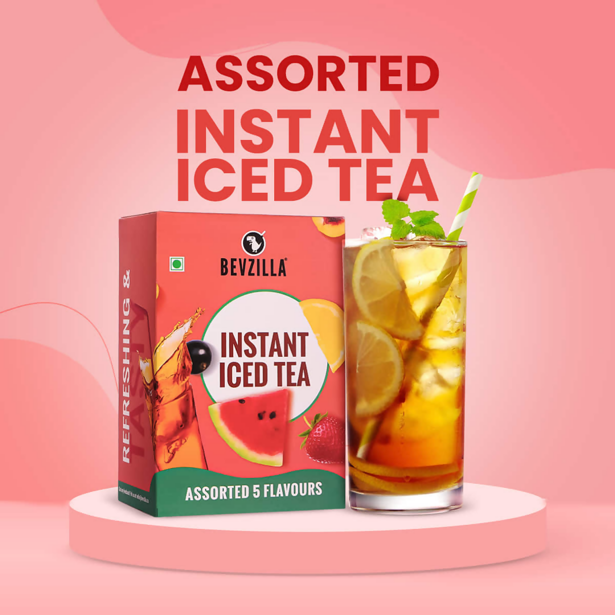 Bevzilla Iced Tea Powder 5 Assorted Flavours Pack
