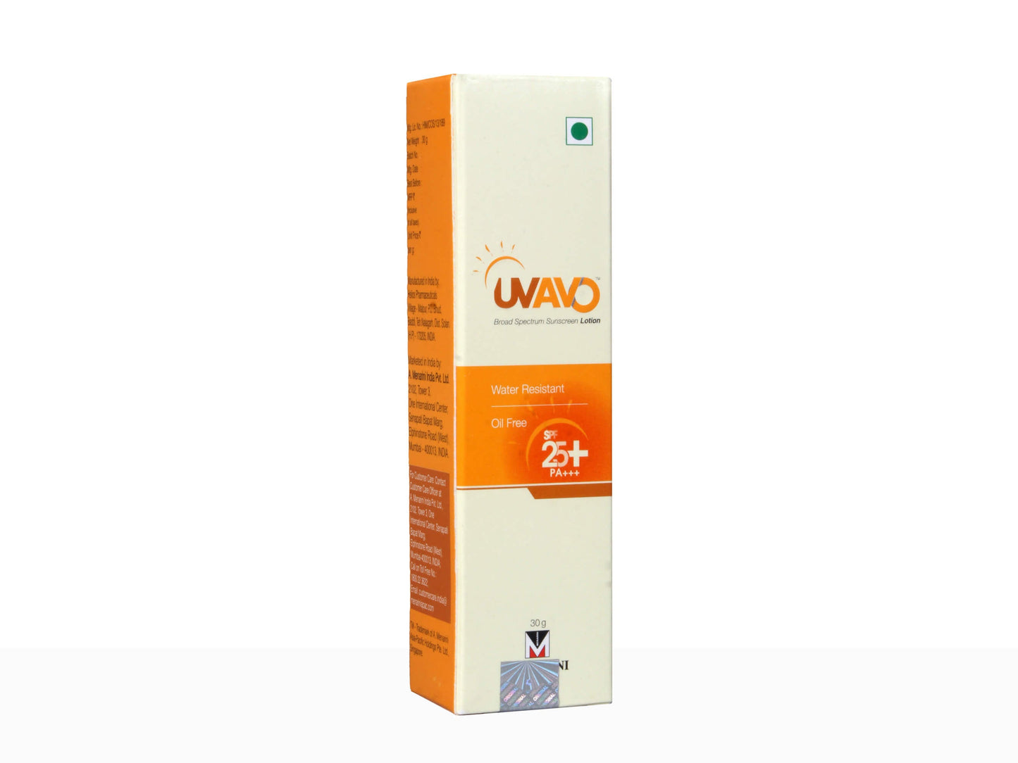 UVAV skincare product packaging on a white background