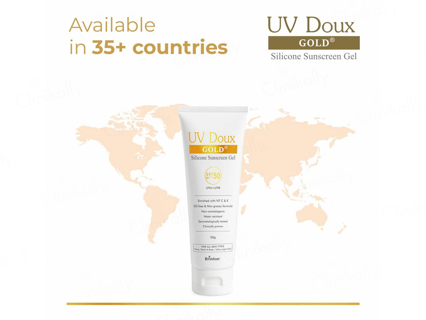UV Doux Gold Silicone Sunscreen Gel SPF 50 PA+++