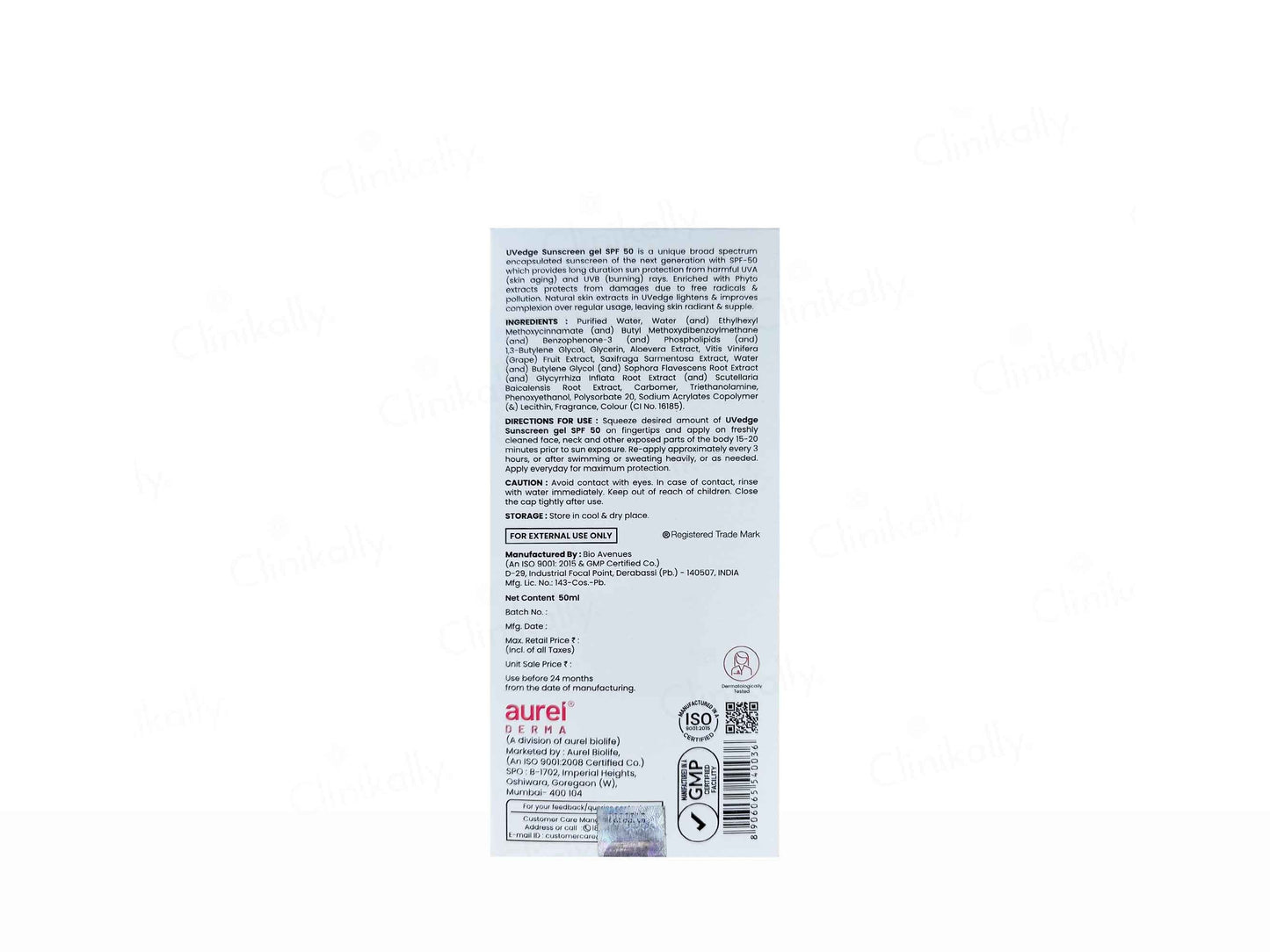 UVedge Sunscreen Gel SPF 50 PA+++