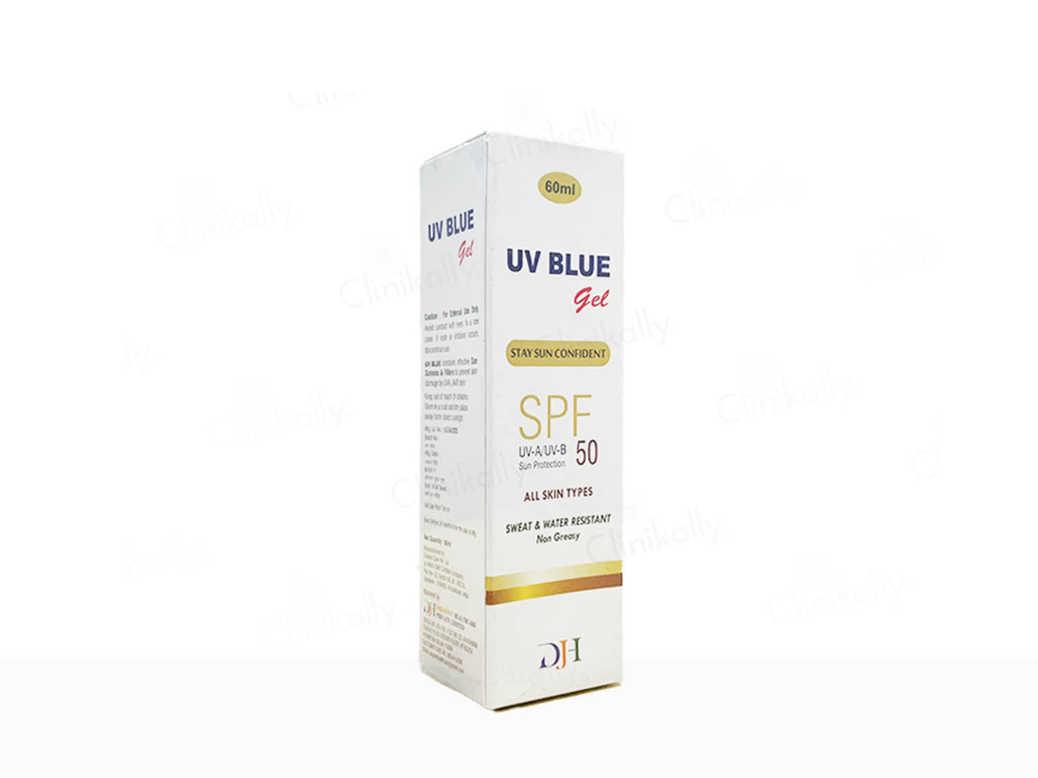 Box of UV Blue Gel SPF 50 on a white background