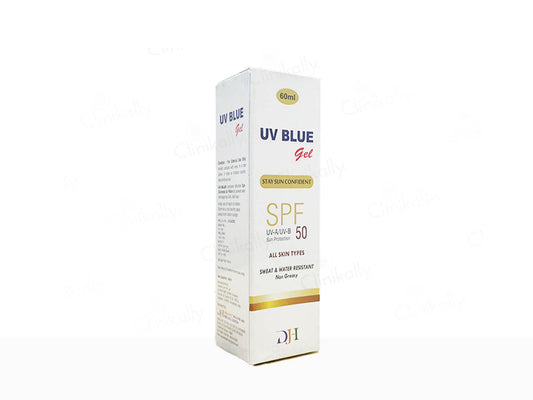 Box of UV Blue Gel SPF 50 on a white background
