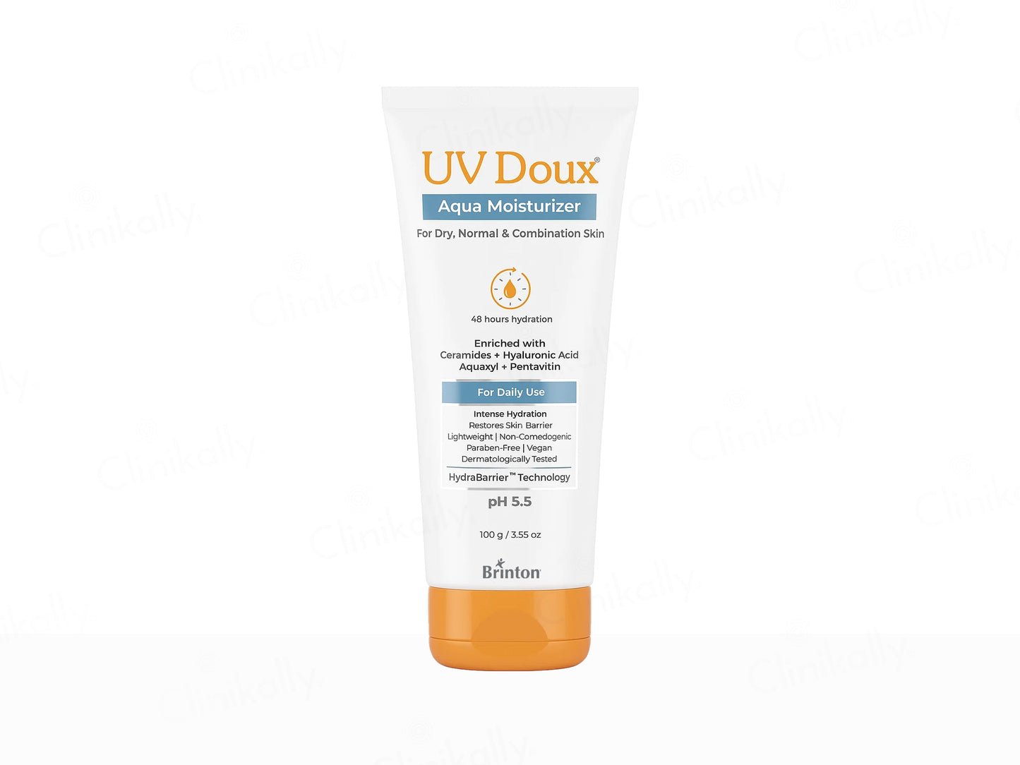 UV Doux Aqua Moisturizer tube on a white background