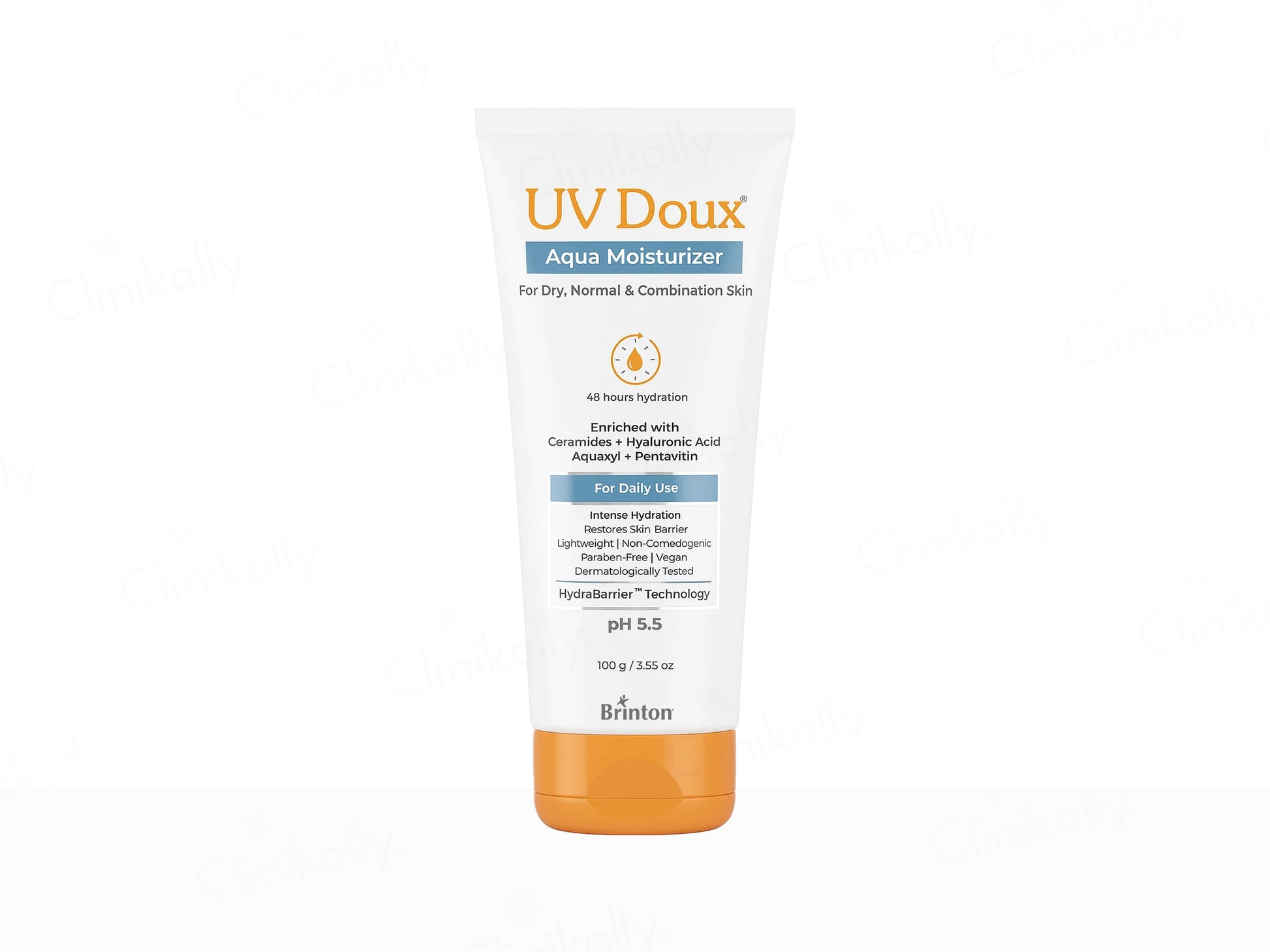 UV Doux Aqua Moisturizer tube on a white background