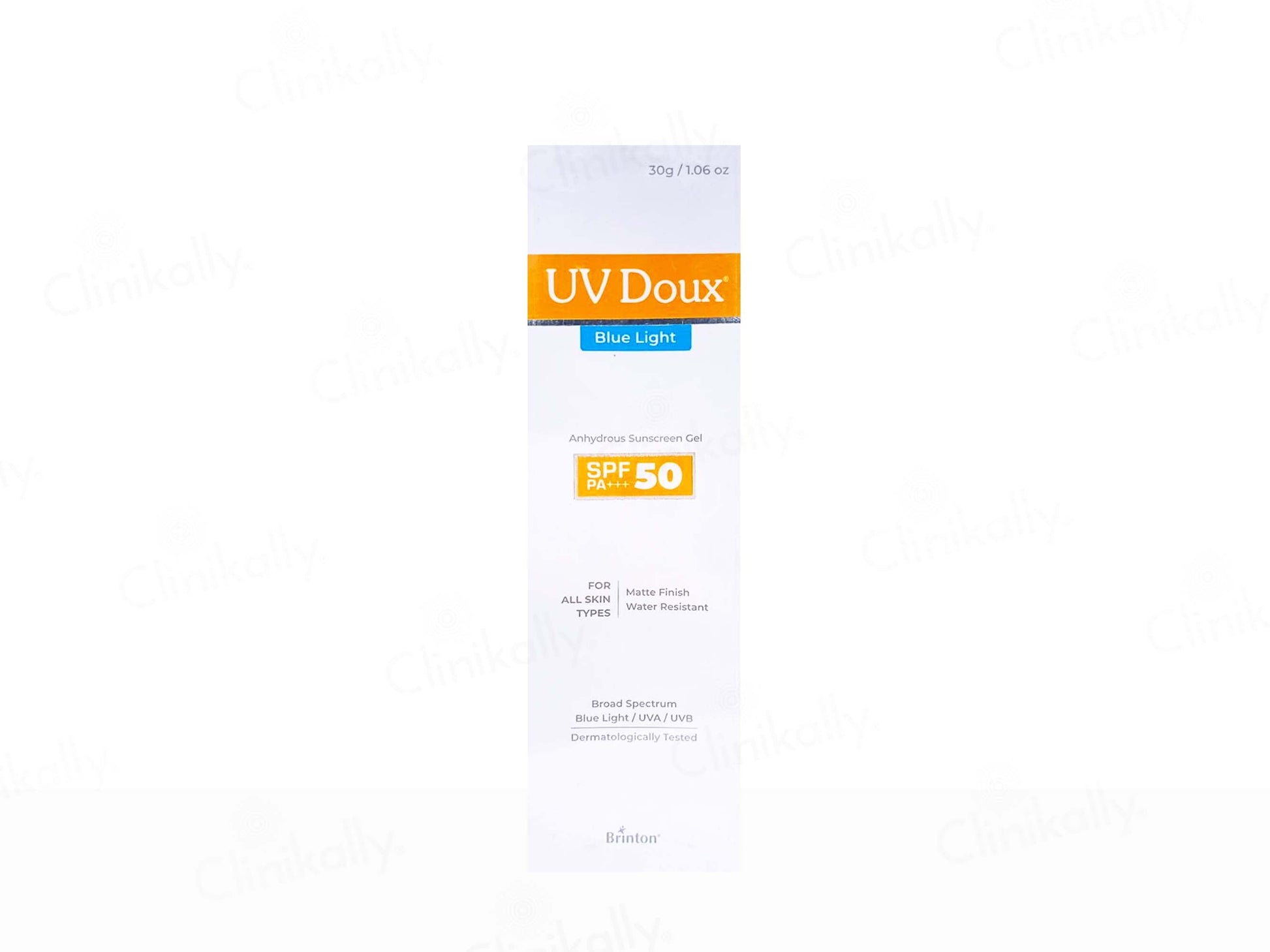 UV Doux sunscreen packaging on a white background