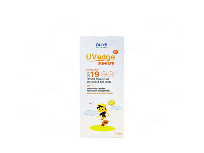 Aurel Uvedge Junior sunscreen packaging on a white background