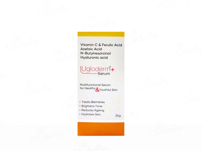 Ugloderm+ serum packaging on a white background