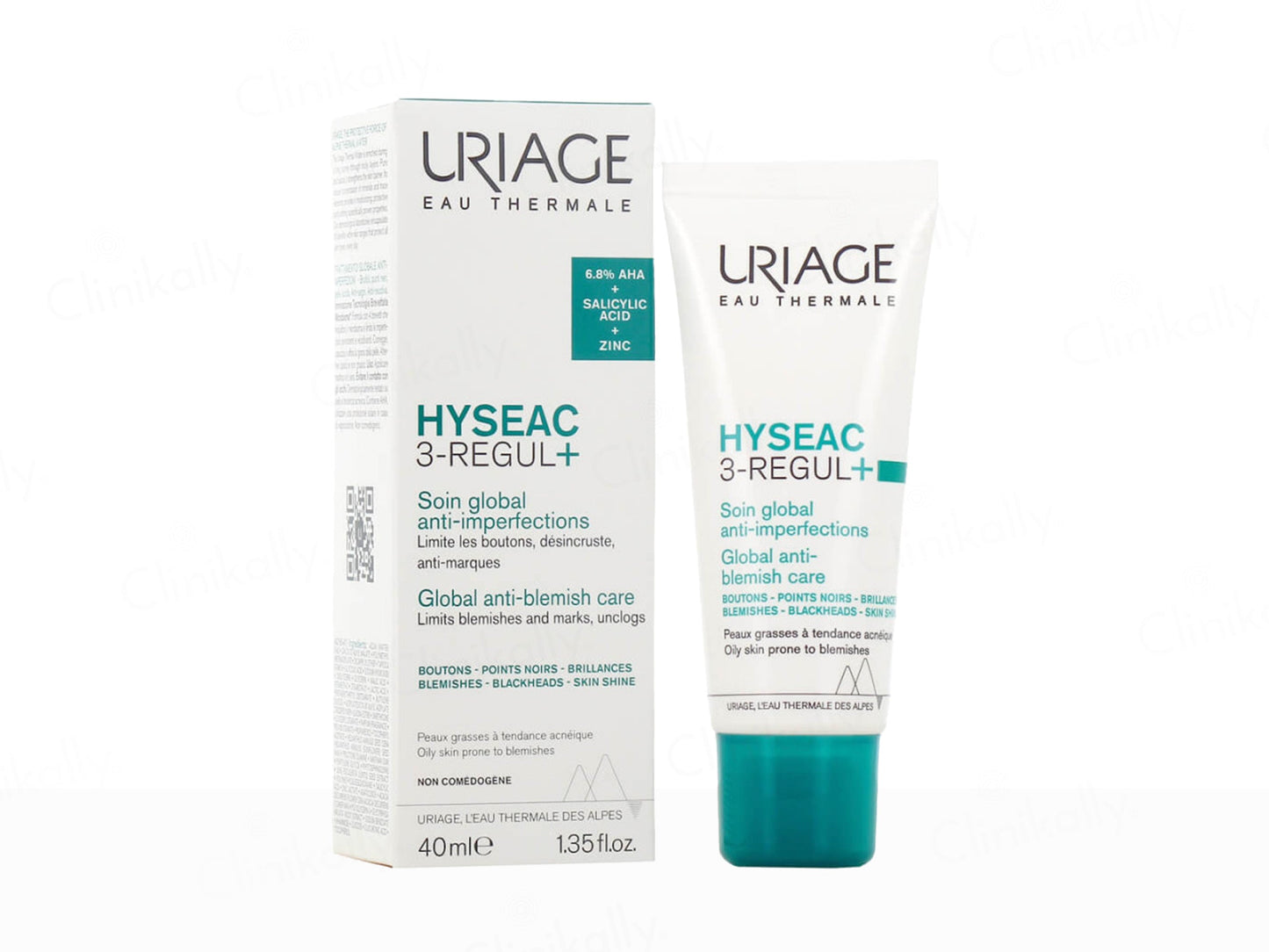Uriage Hysseac 3-Regul+ skincare product packaging on a white background