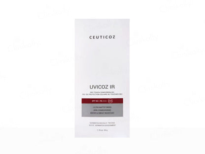Ceuticoz UVICOZ IR skincare product packaging on a white background