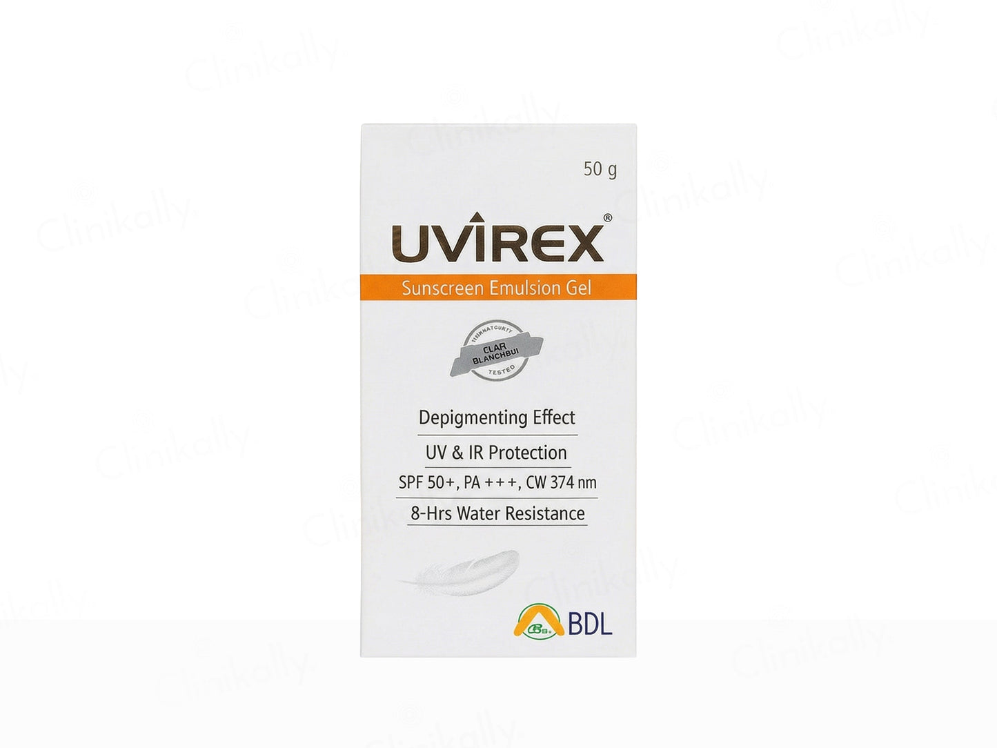 UVIREX sunscreen emulsion gel packaging on a white background