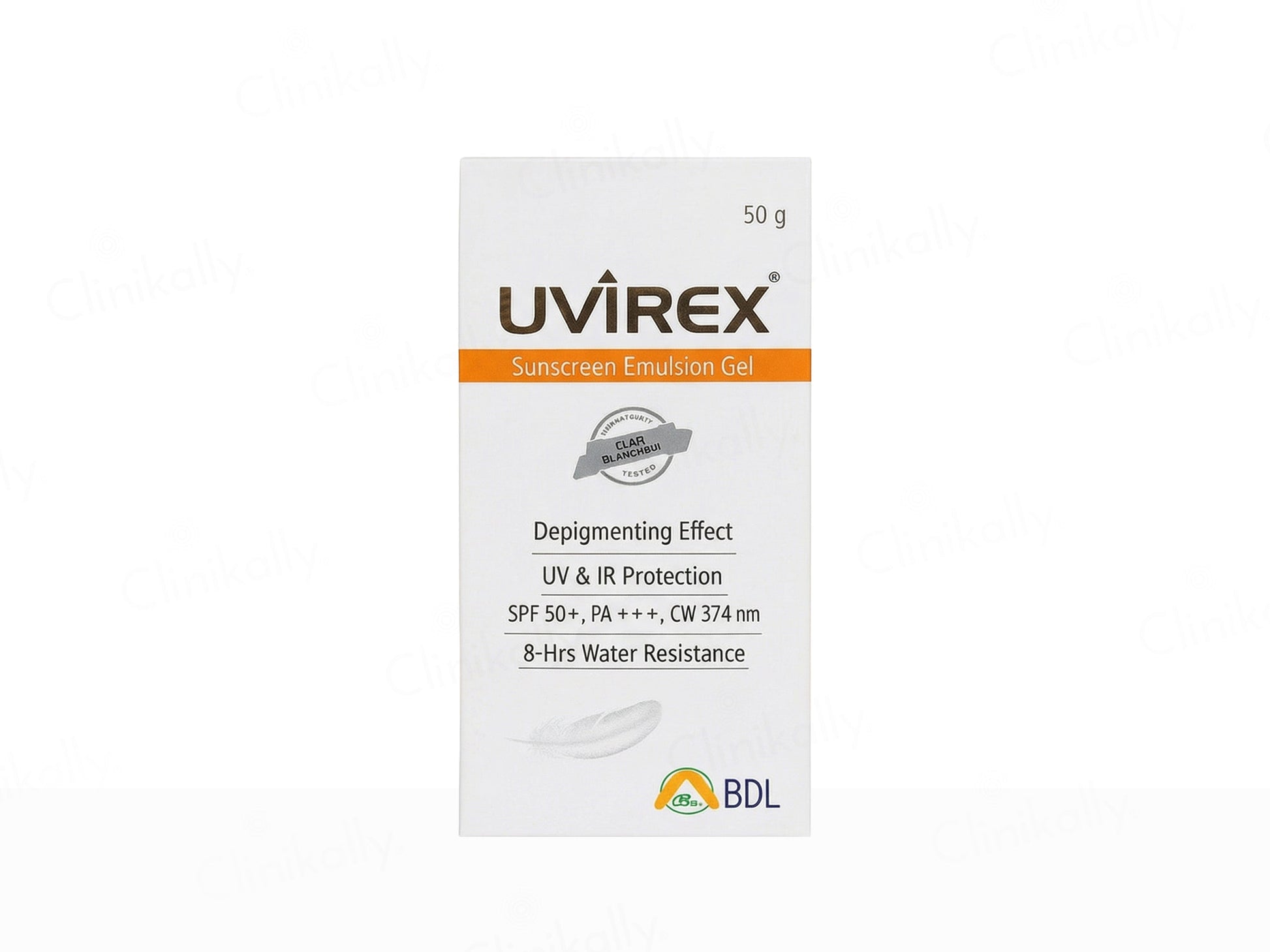 UVIREX sunscreen emulsion gel packaging on a white background
