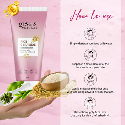Globus Naturals Rice Ceramide Radiance Face Wash