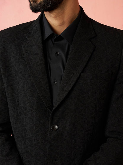 Men's Black Bafta Embossed Blazer