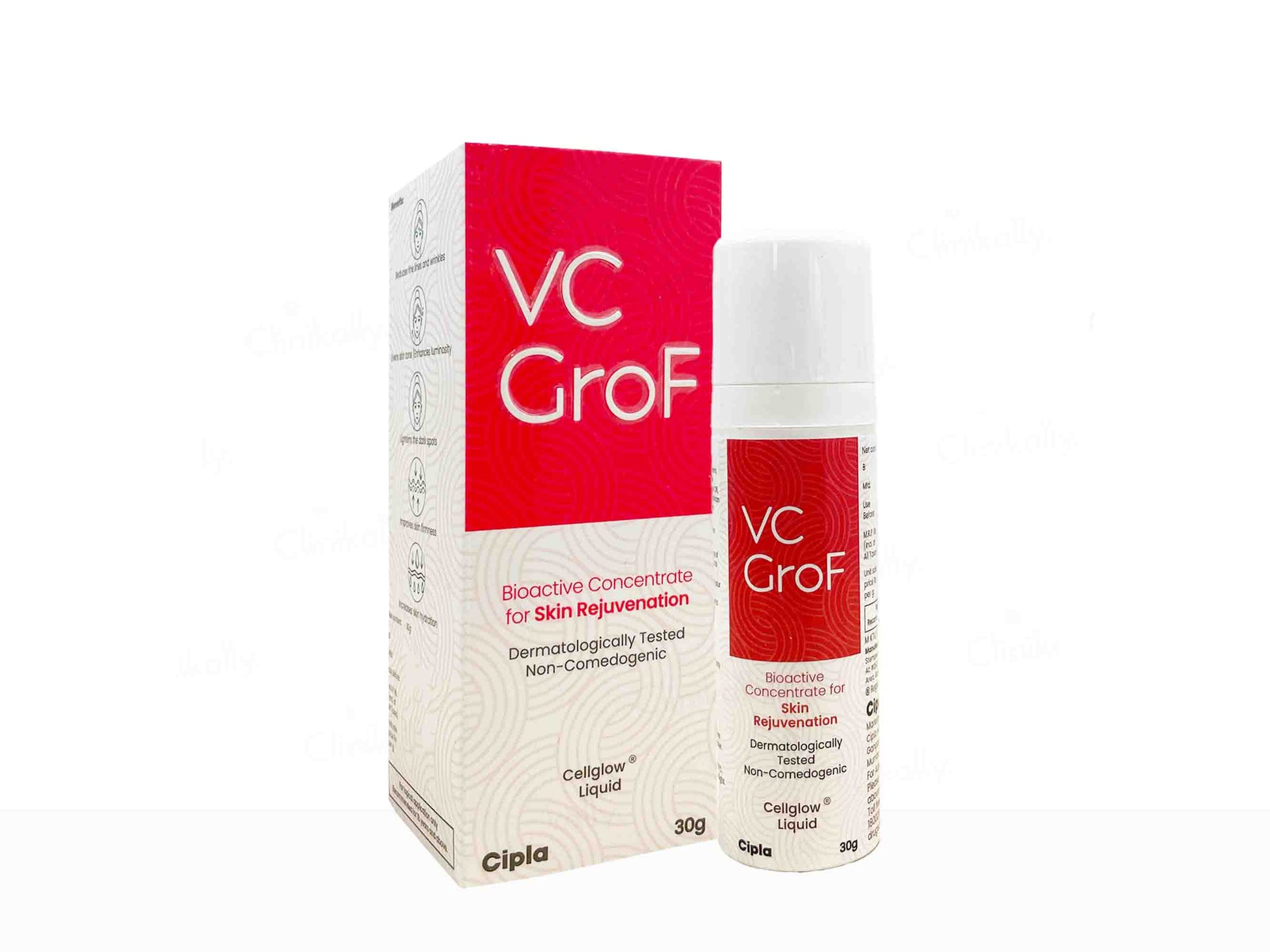 VC GroF product packaging including a box and a bottle on a white background