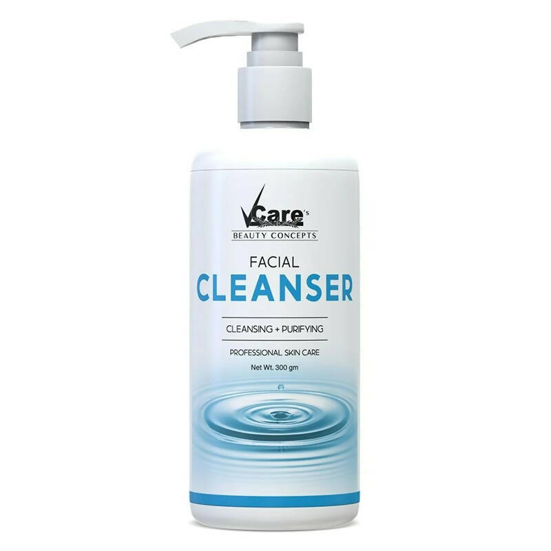 Facial cleanser bottle with pump on a white background
