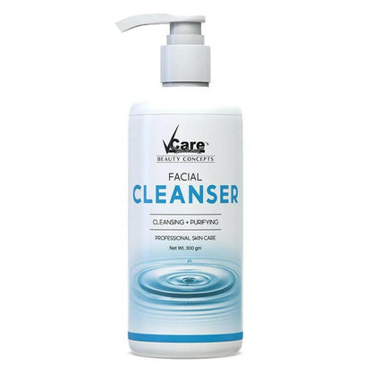 Facial cleanser bottle with pump on a white background